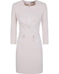 Elisabetta Franchi - Double Layer Crepe Zipped Dress - Lyst