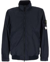 Stone Island - Logo Patch Zip-Up Jacket - Lyst