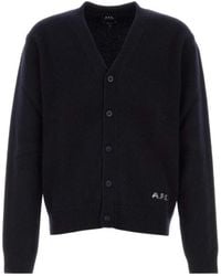 A.P.C. - Kevin Button-Up V-Neck Cardigan - Lyst