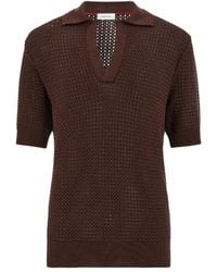 Ferragamo - Ferragamo Short Sleeved Knitted Polo Shirt - Lyst