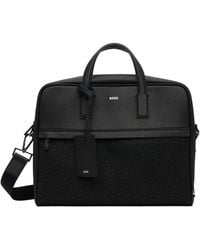 BOSS - Logo-Plaque Top-Handle Briefcase - Lyst