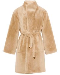 Yves Salomon - Long-Sleeve Belted Coat - Lyst