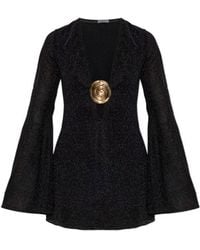 Oséree - Oséree Lurex Plunge Mini Dress - Lyst