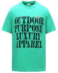 Moncler - T-Shirt With Round Neck And Short Sleeves - Lyst