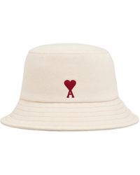 Ami Paris - Ami De Coeur Logo Embroidered Bucket Hat - Lyst