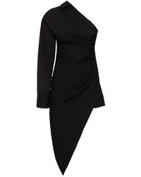Alexander Wang - Asymmetrical Ruched Poplin Dress - Lyst