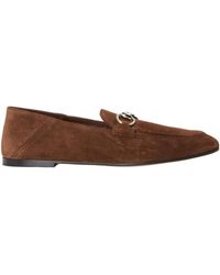 Gucci - Suede Flat Loafers - Lyst