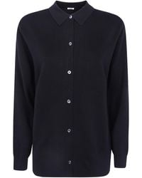 Aspesi - Button-Front Long-Sleeve Knit Top - Lyst
