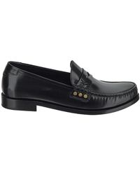 Saint Laurent - Almond Toe Slip-On Loafers - Lyst