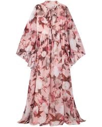 Erdem - Shawl-Style Floral Print Dress - Lyst
