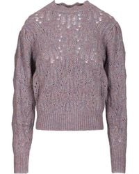 Isabel Marant - Puff-Sleeve Open-Knit Sweater - Lyst