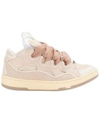 Lanvin - Leather Curb Sneakers - Lyst