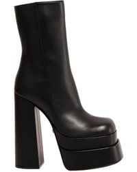 Versace - Block Heel Platform Boots - Lyst