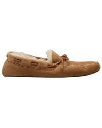 The Row - Lucca Shearling-Trimmed Suede Boat Shoes - Lyst