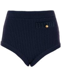 Chloé - Wool And Cashmere High-Rise Mini Shorts - Lyst