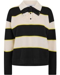 McQueen - Collared Striped Knit Polo Shirt - Lyst