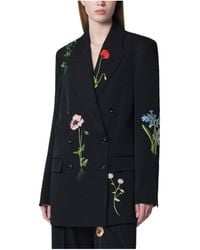 Stella McCartney - Floral-Embroidered Double-Breasted Jacket - Lyst