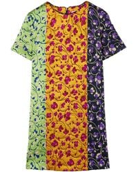 La DoubleJ - Swing Tricolor Floral Mini Mini Dress - Lyst