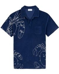 Maison Labiche - Lobster-Print Cotton Polo Shirt - Lyst