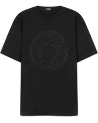 Versace - Medusa-Embroidered Crewneck T-Shirt - Lyst