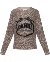 Ganni - Graphic Wool Jumper - Lyst
