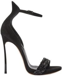 Casadei - Godyva Crystal Strap Heeled Sandals - Lyst
