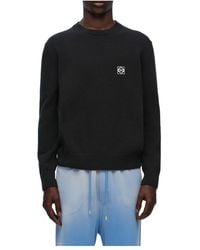 Loewe - Logo Embroidered Crewneck Jumper - Lyst