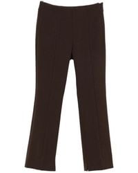 Peserico - Cropped Slit-Hem Trousers - Lyst