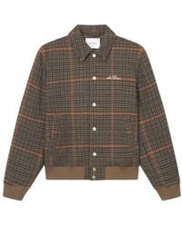 Les Deux - Houndstooth Wool Bomber Jacket - Lyst