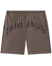 Palm Angels - Curved Logo Swimshorts - Lyst
