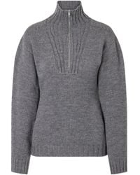 Jil Sander - Ribbed-Knit Half-Zip Turtleneck Sweater - Lyst
