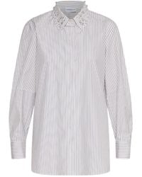 Marella - Embroidered Cotton Shirt - Lyst