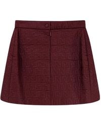 Fendi - Ff Quilted Front-Slit Mini Skirt - Lyst