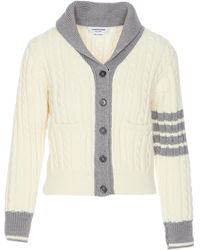 Thom Browne - 4-Bar Long Sleeved Cardigan - Lyst