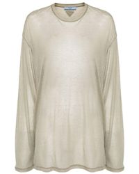 Prada - Long-Sleeved Crewneck T-Shirt - Lyst