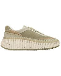 Chloé - Chloé Nama Lace-Up Sneakers - Lyst