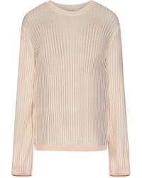 Loulou de Saison - Hedora Sheer Ribbed Knitted Sweater - Lyst