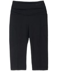 MSGM - Logo-Print High-Waist Stretch Shorts - Lyst
