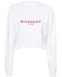 Givenchy - Logo Printed Cropped Sweatshirt - Lyst