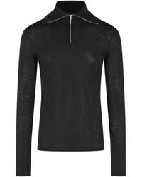 Jil Sander - Half-Zip Turtleneck Knitted Pullover - Lyst