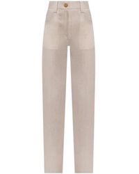 KHAITE - Wool And Cashmere-Blend Straight-Leg Pants - Lyst