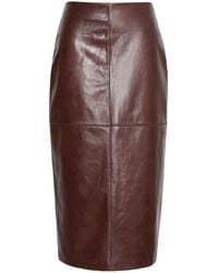Sportmax - Leather Midi Skirt - Lyst