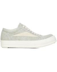 Rick Owens - Vintage Lace-Up Panelled Cotton Sneakers - Lyst