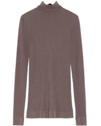 Lemaire - Long Sleeve Turtleneck Ribbed Top - Lyst
