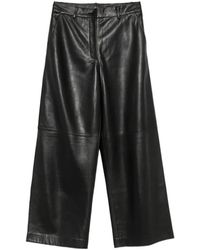 P.A.R.O.S.H. - Wide-Leg Leather Trousers - Lyst