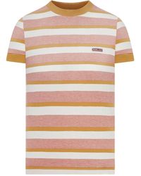 Prada - Crewneck Striped T-Shirt - Lyst