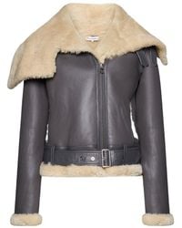 JW Anderson - Jw Anderson Fleece-Collar Leather Jacket - Lyst