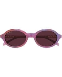 Gucci - Eyewear Oval Frame Sunglasses - Lyst