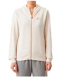 EA7 - Hooded Zipper Sweater - Lyst