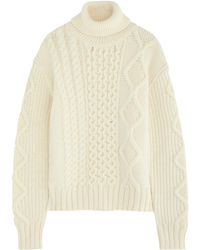 Moncler - Dolcevita Cable-Knit Wool Jumper - Lyst